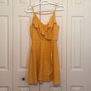Yellow polkadot summer dress, women’s